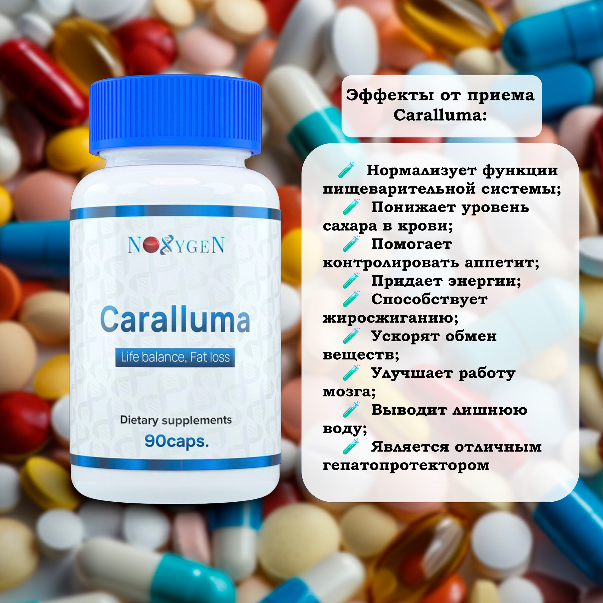 Noxygen Caralluma 500мг 90 таб для контроля аппетита жиросжигания