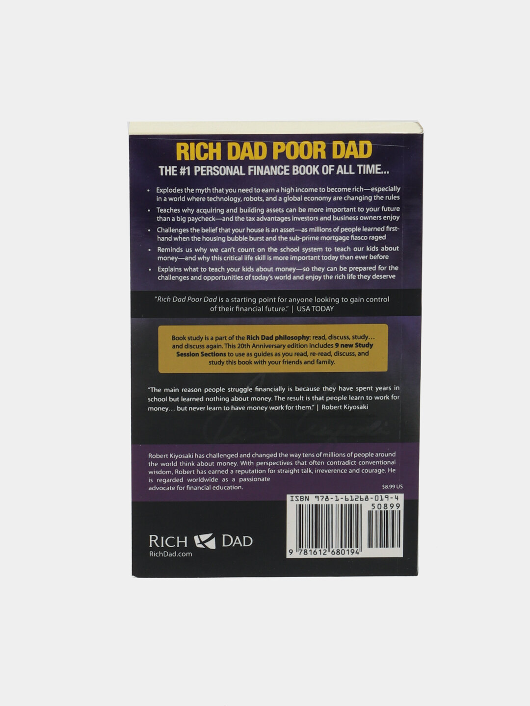 Книга "Rich Dad, Poor Dad", Robert Kiyosaki, 2017 г, 354 стр, А6, черно-белые иллюстрации — фото 1