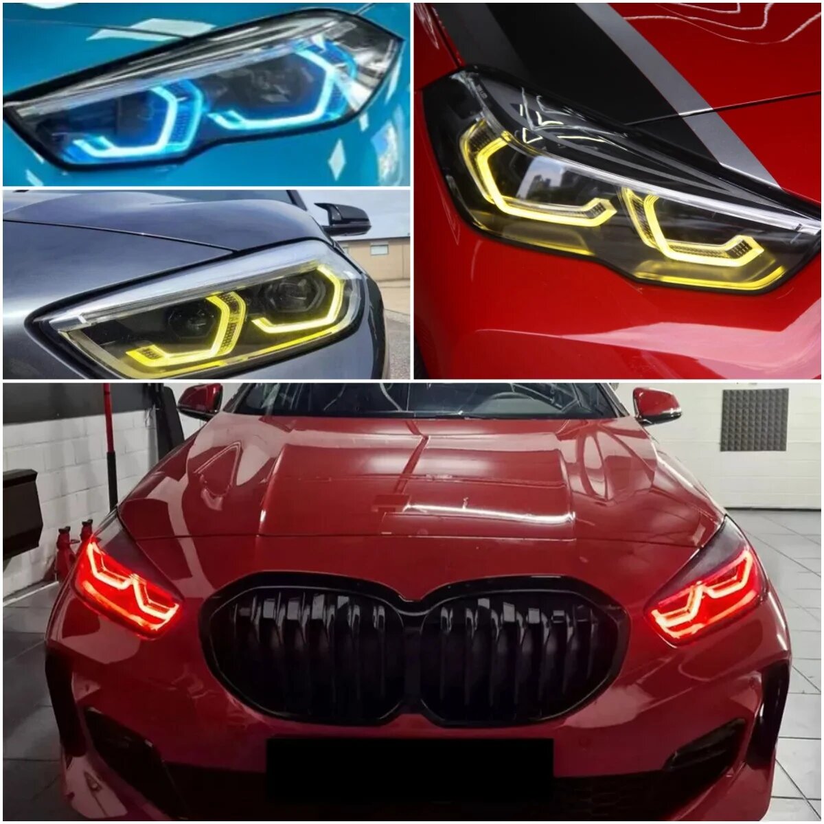 Желтые платы Angel Eye DRL для BMW F40 118i F44 228IX M235IX 2019-2023 гг. Светодиодный налобный фонарь дневного света Красный Синий Дневной свет Янтарный, Красный, LED Boards