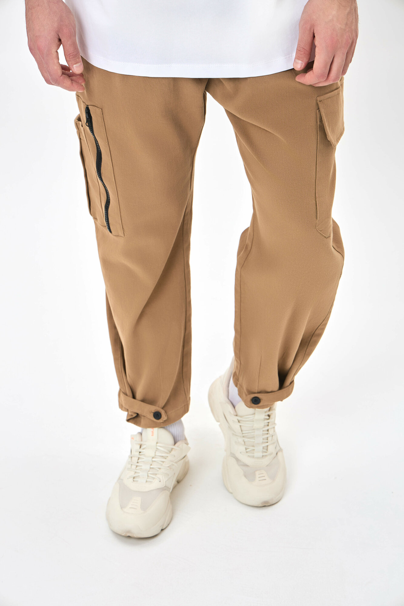 Брюки джоггеры TERRA PRO, размер 32, beige