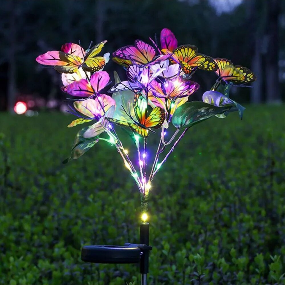 Светильник работающий на солнечной водонепроницаемый разноцветный Солнечный двор светящаяся бабочка фонарь двор наружный водонепроницаемый газон садовая атмосфера газон декоративные огни