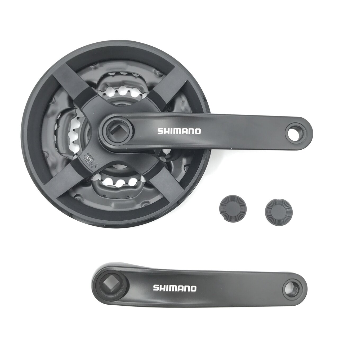 Система шатунов Shimano TY301, 170 мм, Кв, 48/38/28, с защитой, б/уп Черный