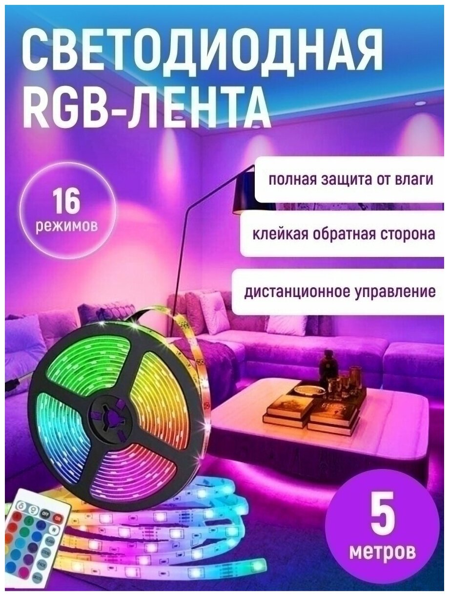 Светодиодная лента SteelStar 5м 12В IP65 В катушке с пультом LED