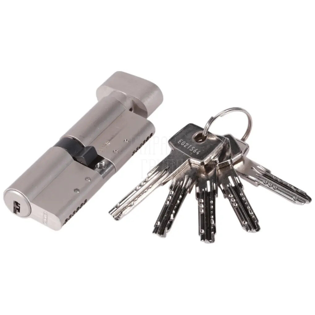 Профильный цилиндр ключ-вертушка ABUS KD15NP Z45/K45 90 mm (40+10+40) H-BOX с удлиненной шейкой ключа никель