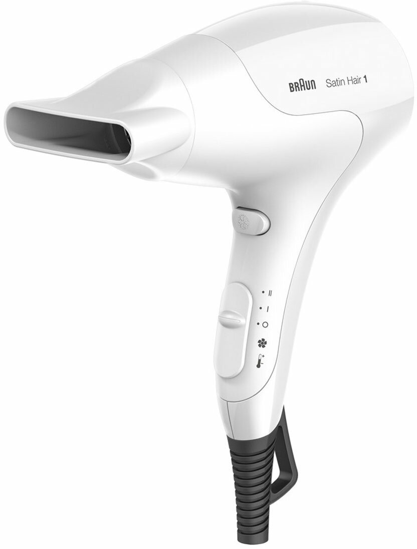 Фен для волос Braun Satin Hair HD180, 1800Вт, длина шнура - 1.8м, белый