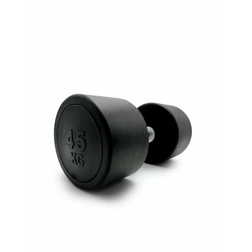 Гантель UNIX Fit PRO круглая обрезиненная, металлическая спортивная гантель неразборная, 45 кг, 1 шт.