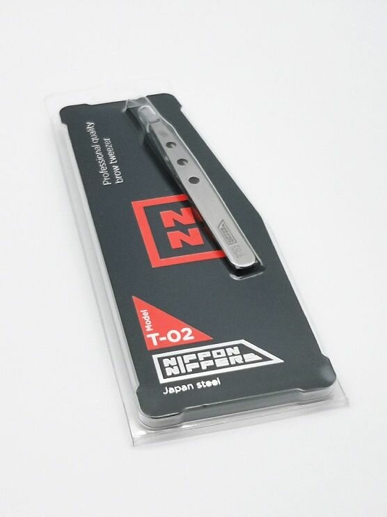 Пинцет для бровей прямой край Nippon Nippers NN_T-02 — фото 1