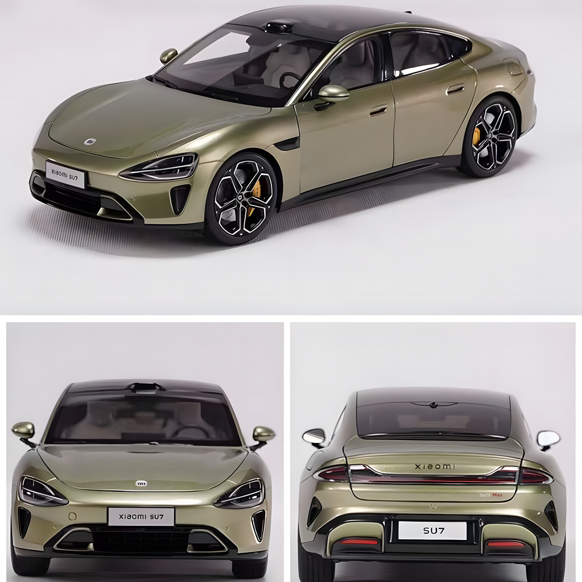 Изображение Модель автомобиля из сплава Xiaomi SU7 масштаба 1:24, коллекция, Оливковый