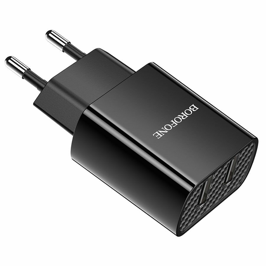 Сетевое зарядное устройство Borofone BA53A 10.5 Вт 2xUSB-A, черный