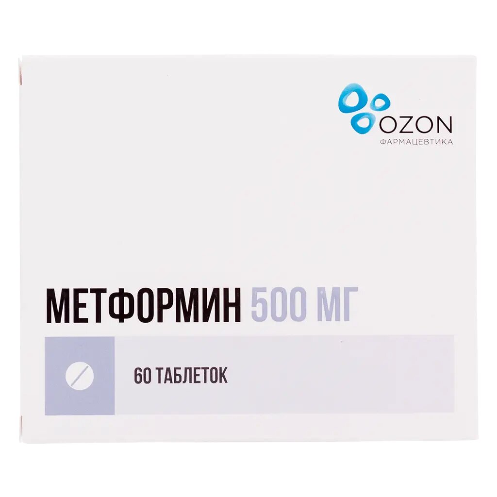 Метформин таблетки 500 мг 60 шт