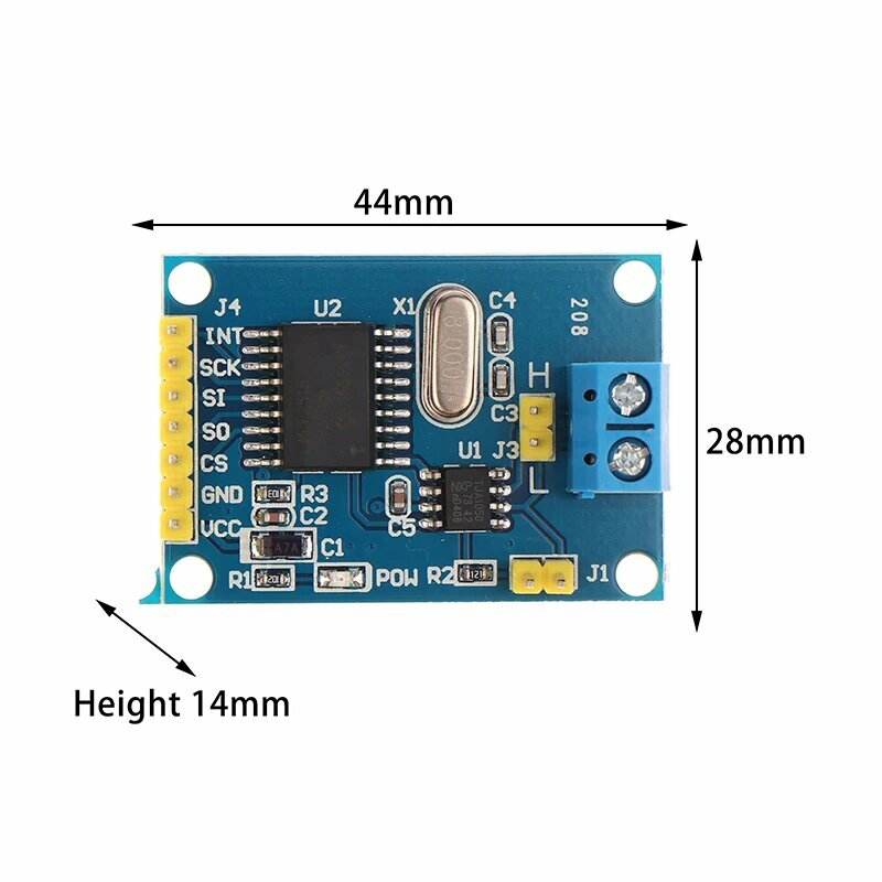 MCP2515 CAN модуль драйвера шины TJA1050 приемник SPI для 51 ARM контроллер интерфейсный модуль для Arduino DIY Kit, 1pcs