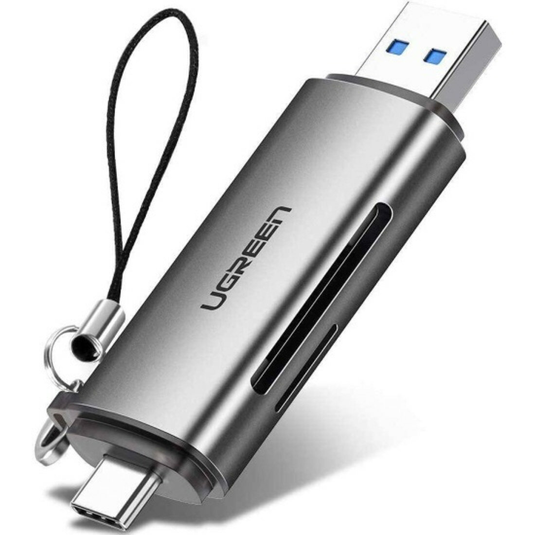 Картридер UGreen USB-C+USB-A, для карт памяти TF/SD, поддержка microSD, SD