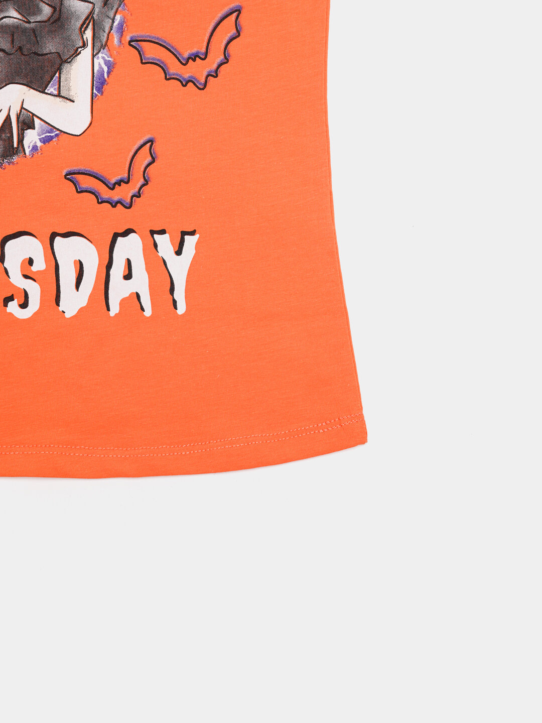 Футболка  Футболка "Wednesday", хлопок, для девочки, принт стойкий, не выгорает, размер 146, оранжевая — фото 1