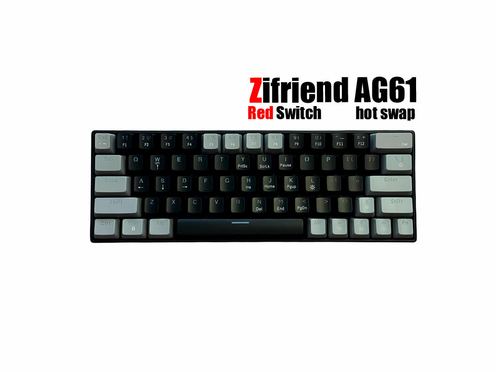 Игровая Механическая Клавиатура Zifriend AG61 | RGB, Hot Swap, Puller, Red Switch|