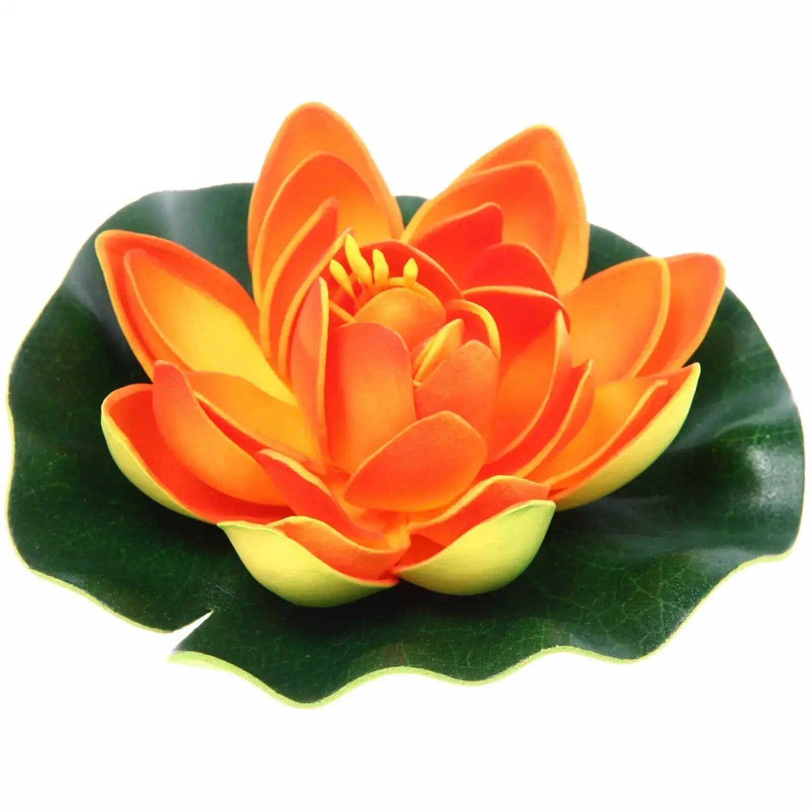 Искусственный цветок лотоса 'Кувшинка Розитта' d-13см оранжевый для пруда
