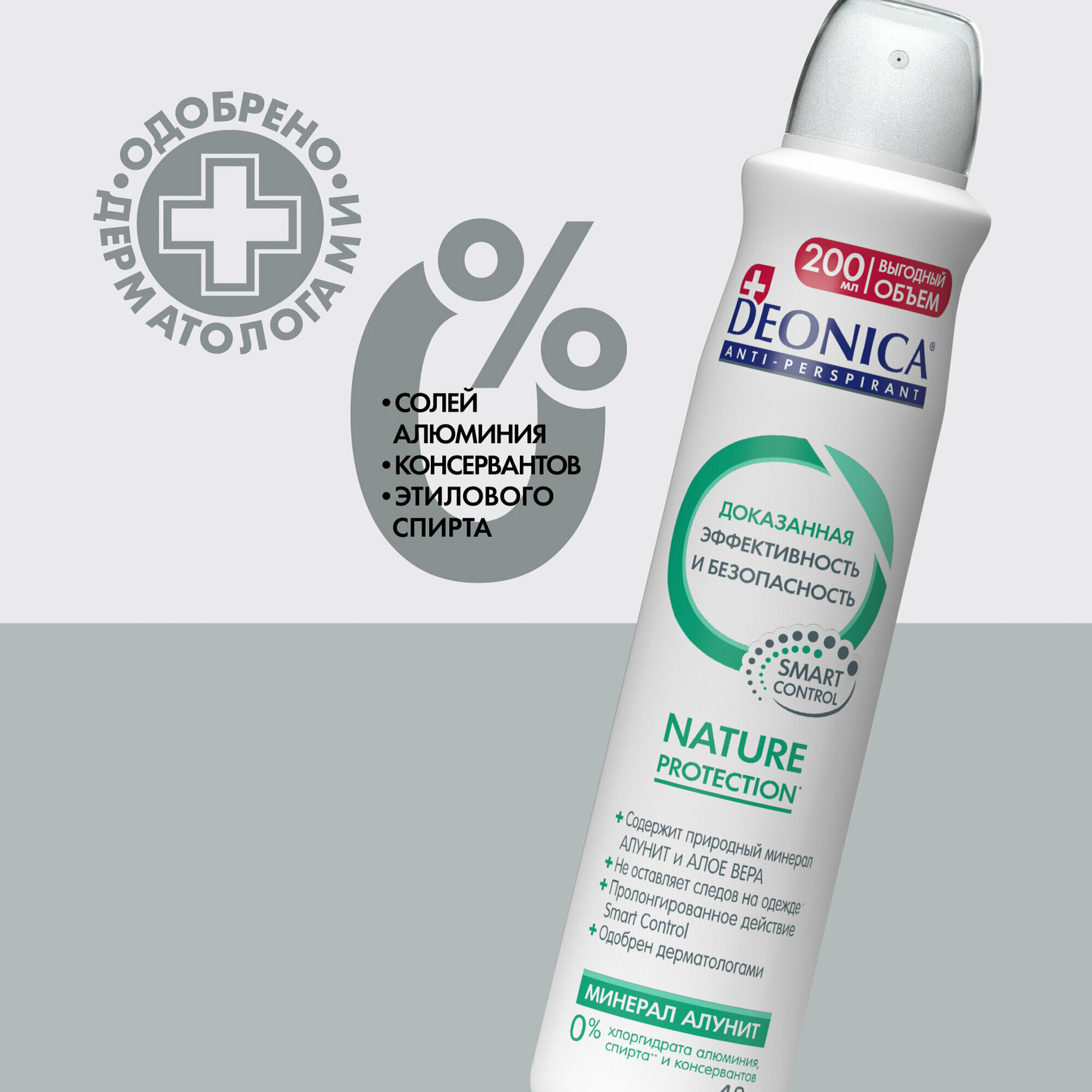 Антиперспирант Deonica NatureProtection, спрей, женский, 200 мл — фото 1