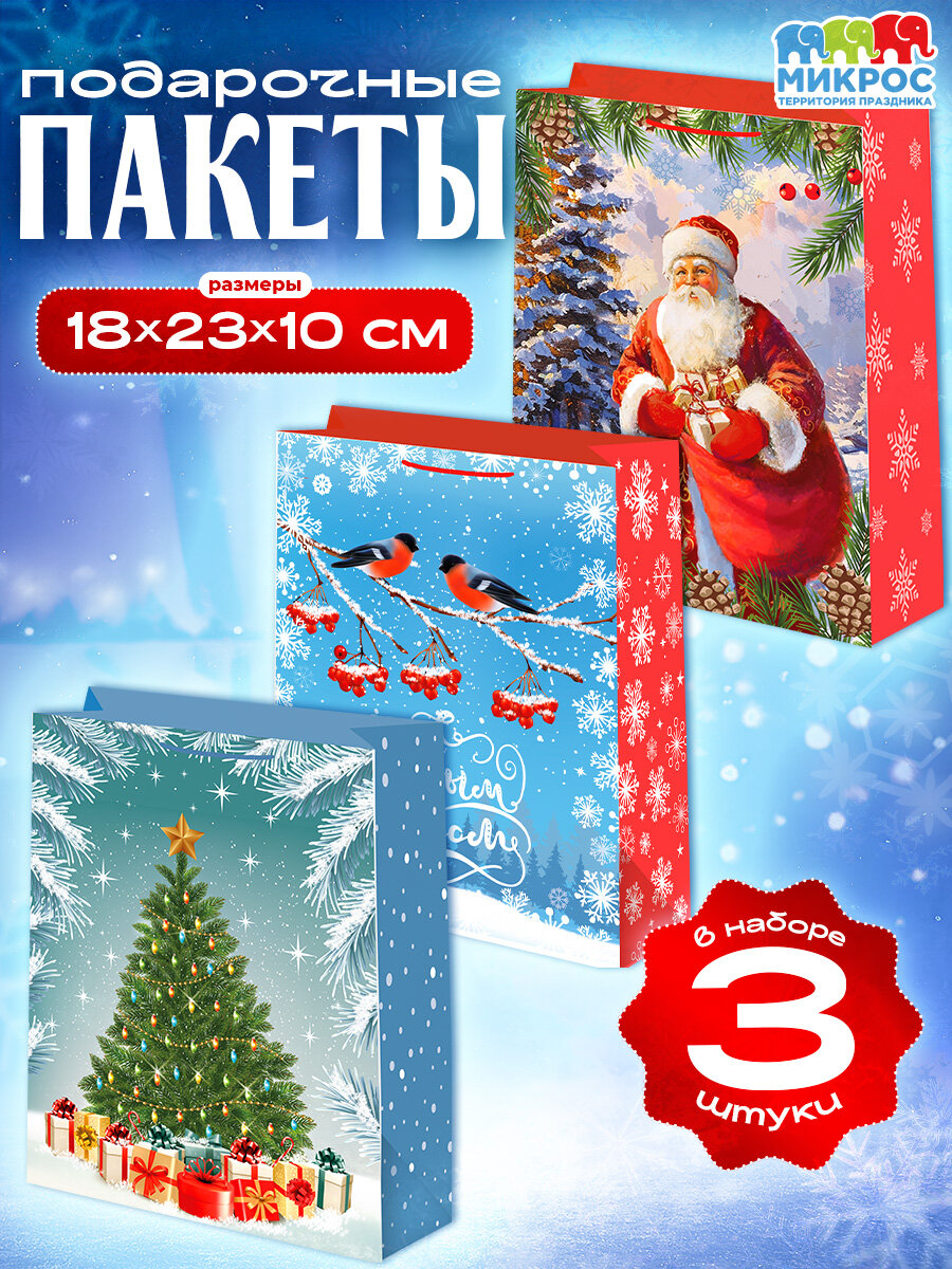 Пакет новогодний подарочный 