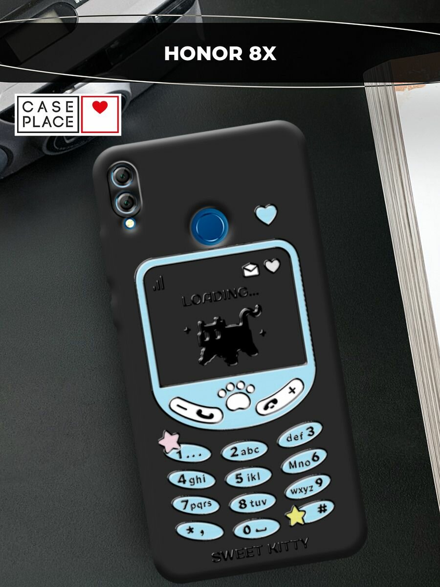 Чехол на Honor 8X / Хонор 8Х с принтом "Синий телефон 2"