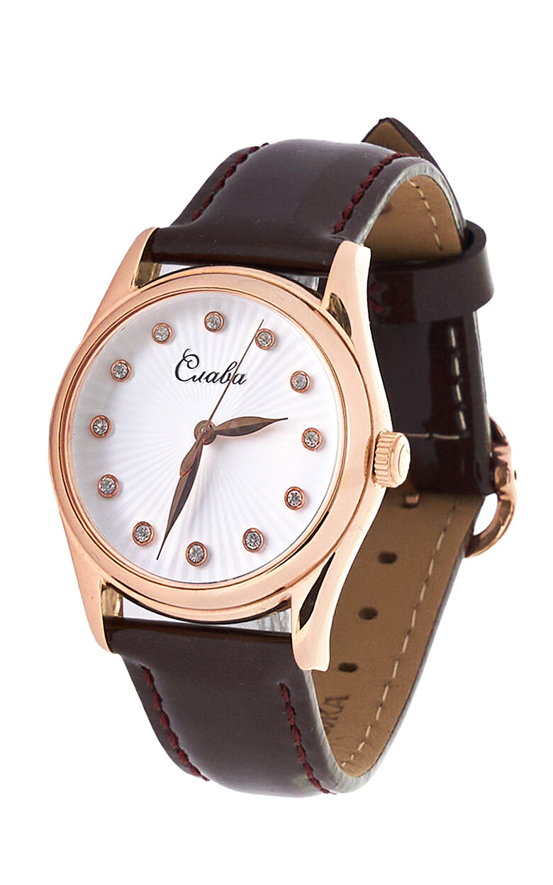 Наручные часы Слава, коричневый — фото 1