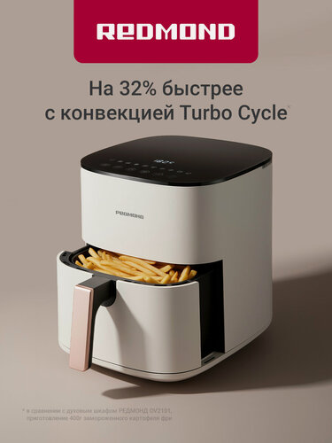 Изображение товара Аэрогриль редмонд AG1906, конвекция, антипригарное покрытие, разморозка, разогрев, 5 л, ручной режим, 9 программ, 1600Вт