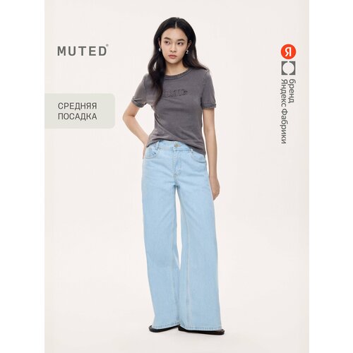фото Джинсы muted широкого силуэта, размер 24/30 (164-170), светло-голубой