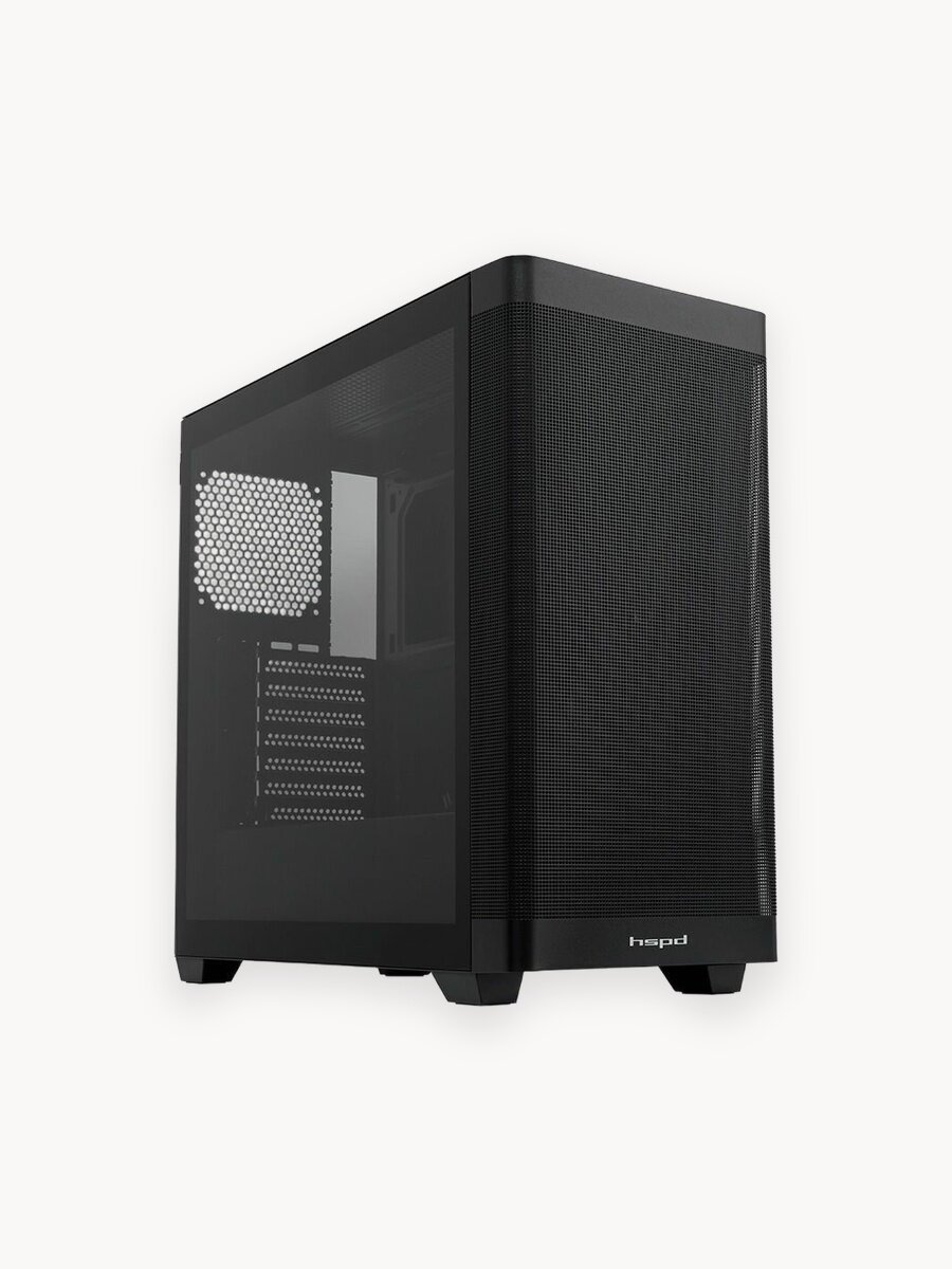 Корпус для ПК без БП и вентилятора HSPD M740 Black (M740-TGBK)