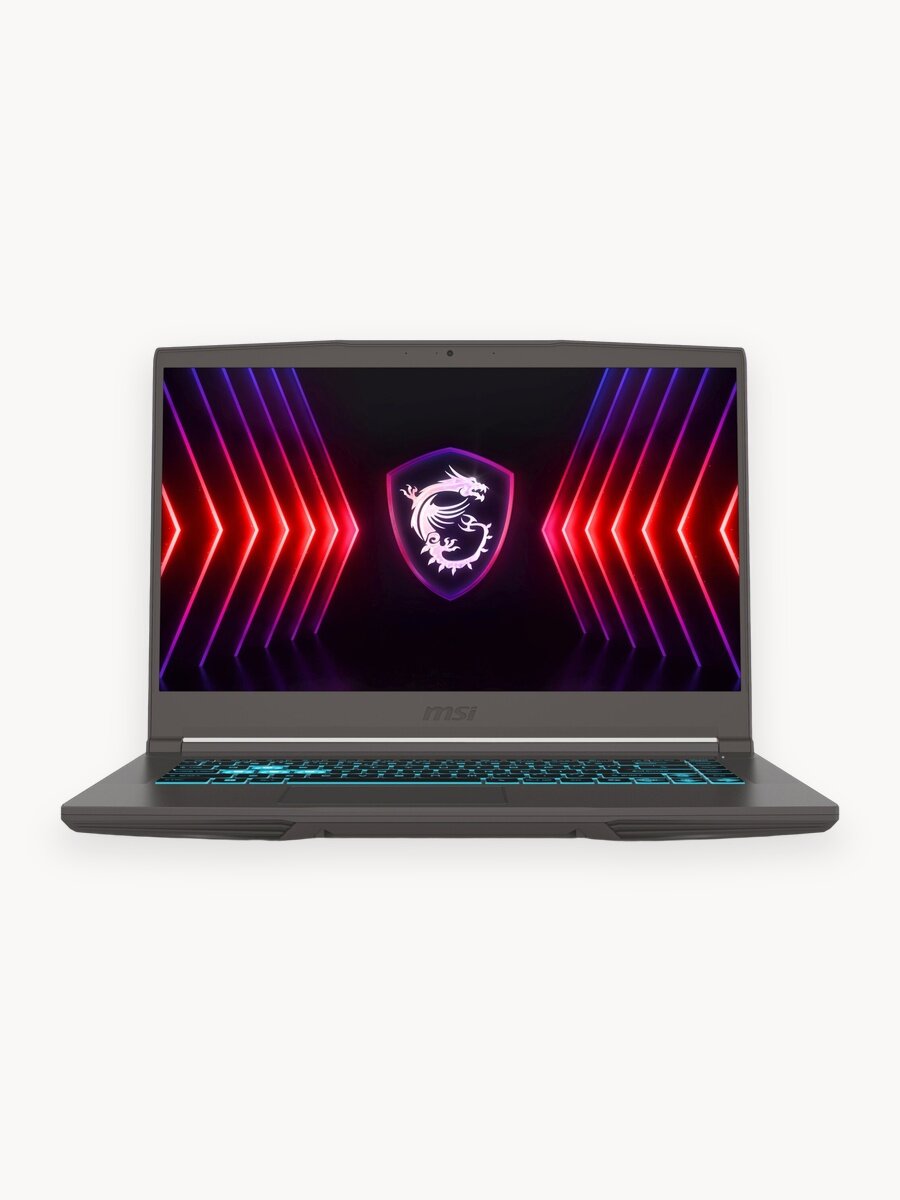 Ноутбук игровой MSI Thin 15, 16ГБ / 512ГБ, 15.6", IPS, Intel Core i5 12450H 4.4ГГц, RTX 3050 4 ГБ, FreeDOS, серый
