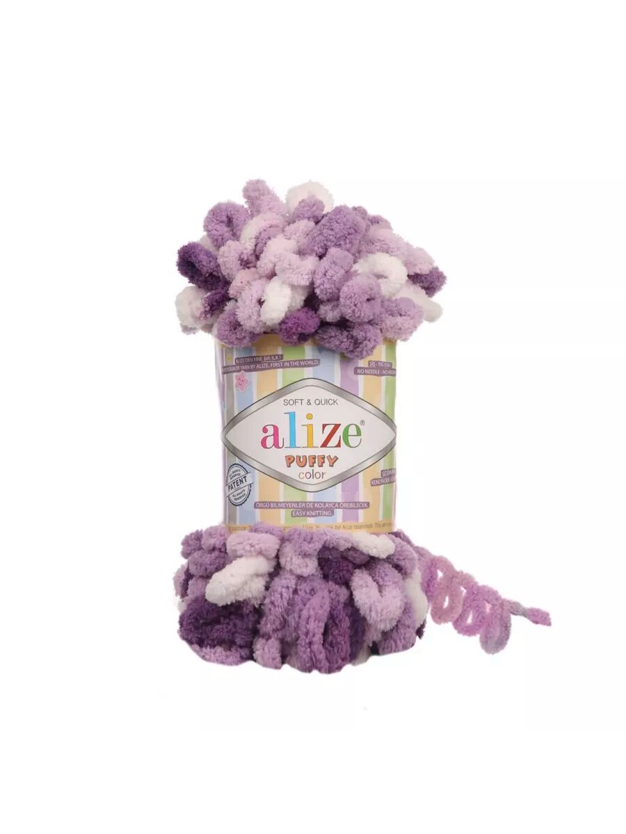 Пряжа Alize Puffy color 5923 розово-сиреневый