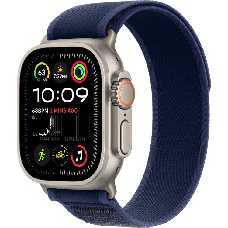 Умные часы Apple Watch Ultra 2 49 мм (2024) Natural Titanium Case GPS + Cellular, Blue Trail Loop, размер ремешка S/M