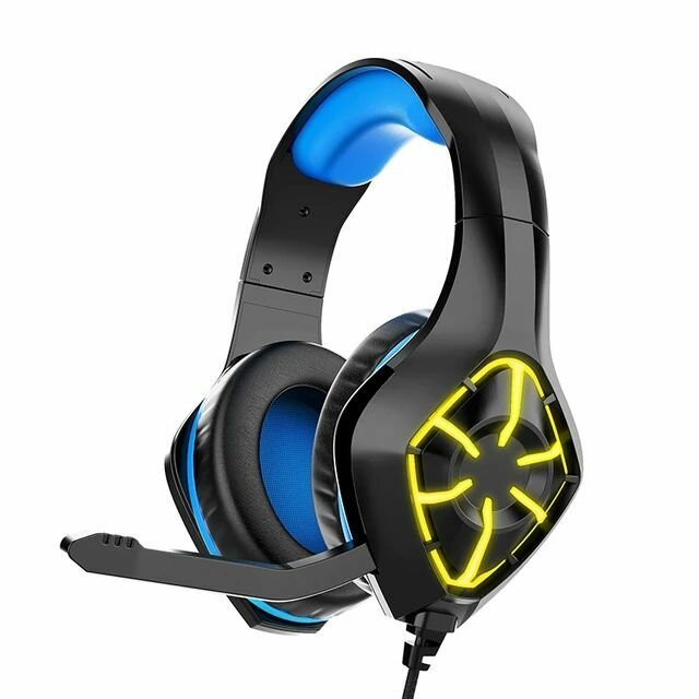 Игровые проводные наушники с микрофоном для ПК, компьютера, ноутбука, PlayStation PS4, Xbox, с LED подсветкой, черный