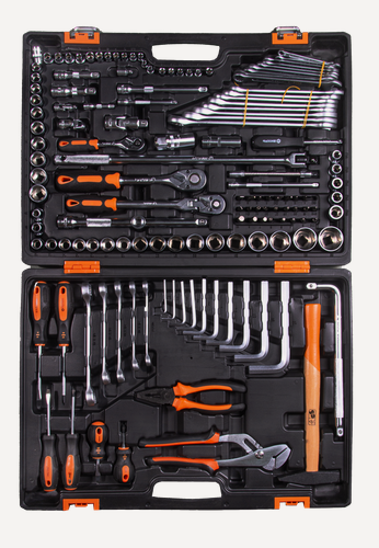 Изображение товара Набор инструментов Вихрь, 1/2", 1/4", CrV, в кейсе 142 предметов