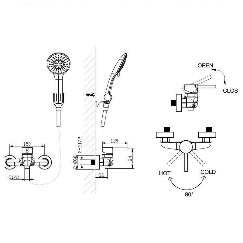 Смеситель для душа Bravat Slim F9332366CP-01-RUS - фото №3