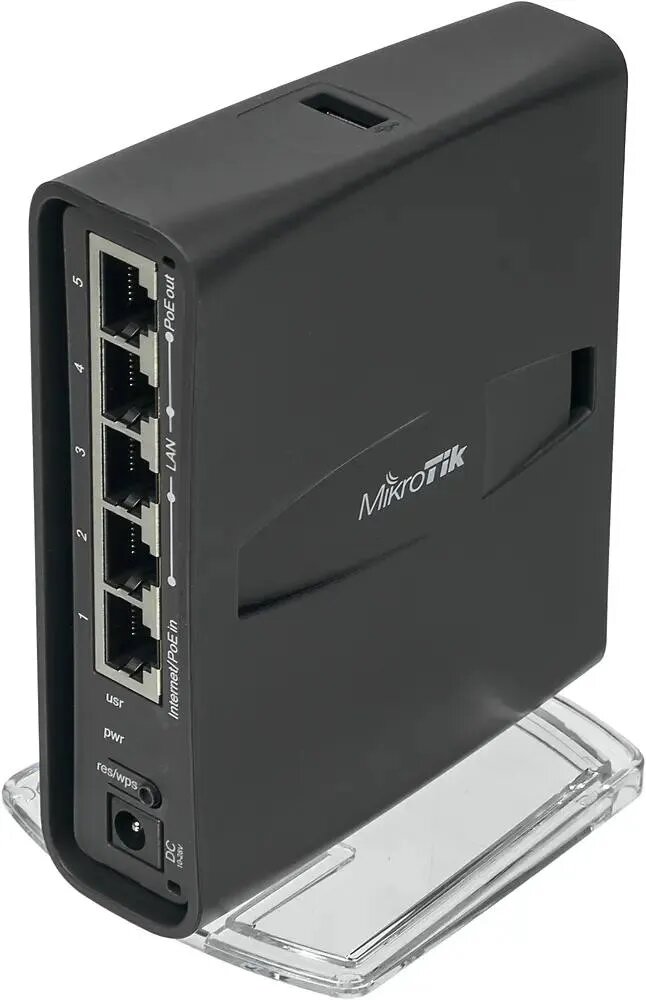 Wi-Fi роутер MIKROTIK hAP ac lite TC, Wi-Fi 5, AC750, 2.4/5ГГц, 4 LAN, 1xUSB, черный [rb952ui-5ac2nd-tc]