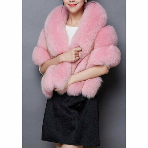 Осенне-зимняя накидка из искусственного меха лисы, женская белая свадебная накидка