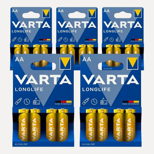 Изображение товара Батарейки АА VARTA LONGLIFE пальчиковые щелочные 20 штук