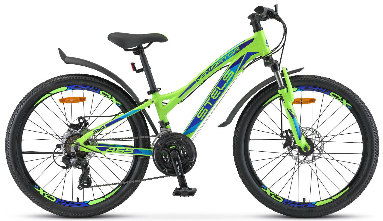 Подростковый велосипед Stels Navigator 465 MD V010 (2025) 24 Салатово-синий (130-150 см)