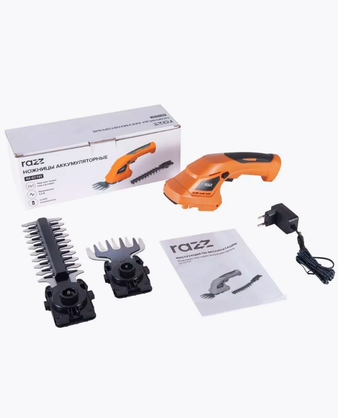 Изображение Ножницы кусторез аккумуляторные RAZZ RZ-CC721, 7.2В, 1.3Ач
