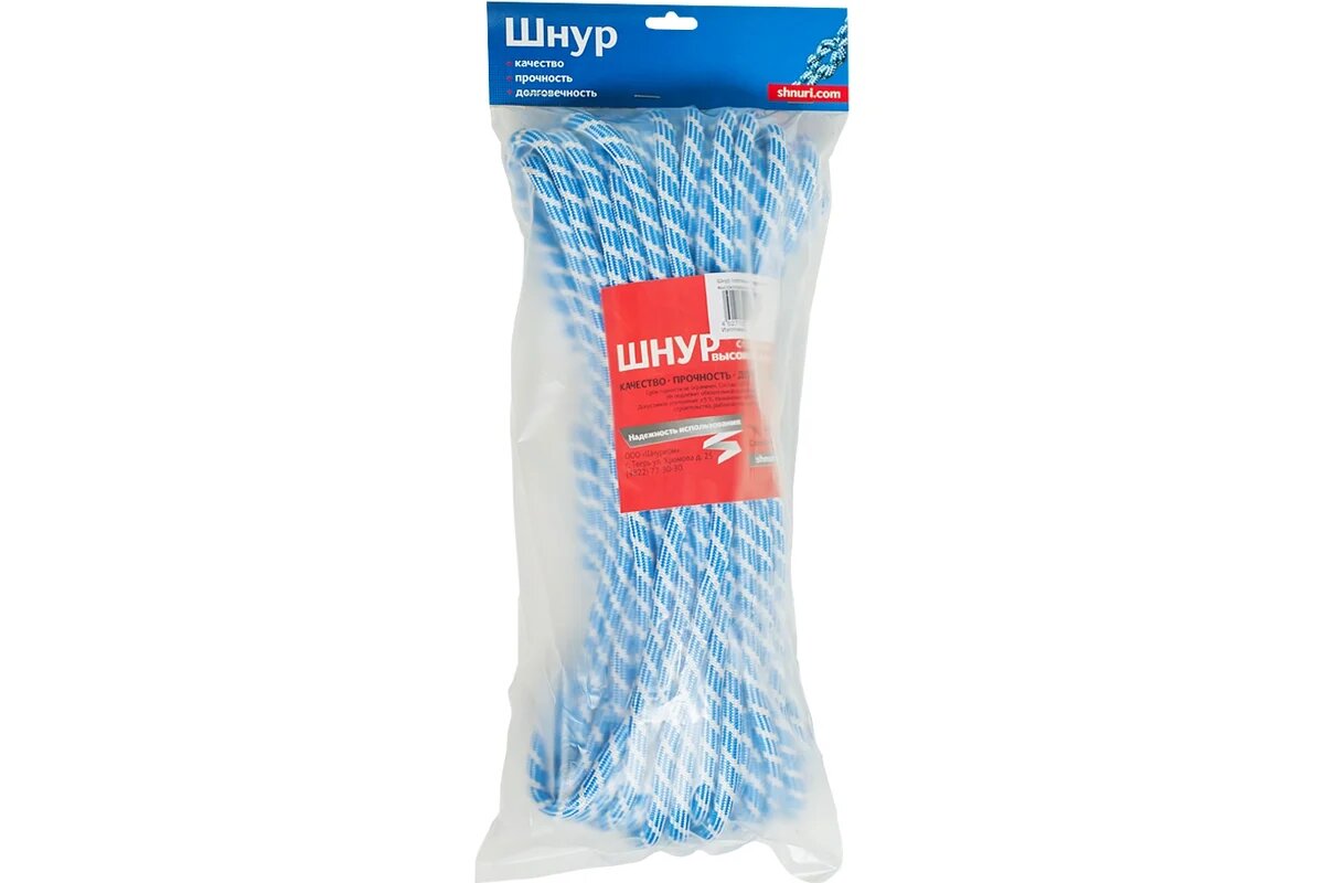 Tech-Krep Шнур плетеный ПП 8 мм с серд, 24-пряд. высокопр, цветной, 30 м 140342