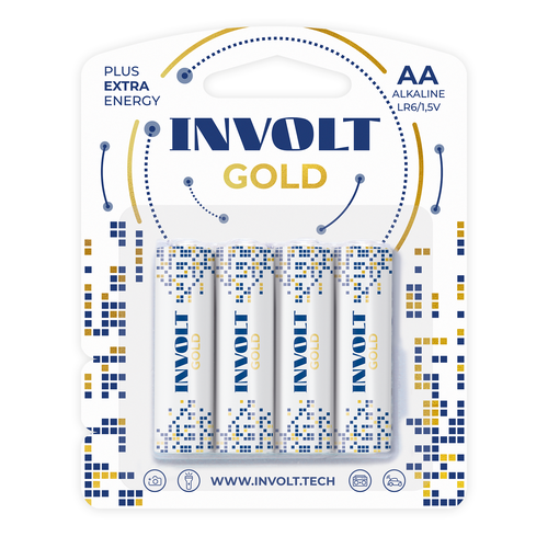 Батарейки INVOLT GOLD, щелочные, AA, для профессиональных и бытовых устройств