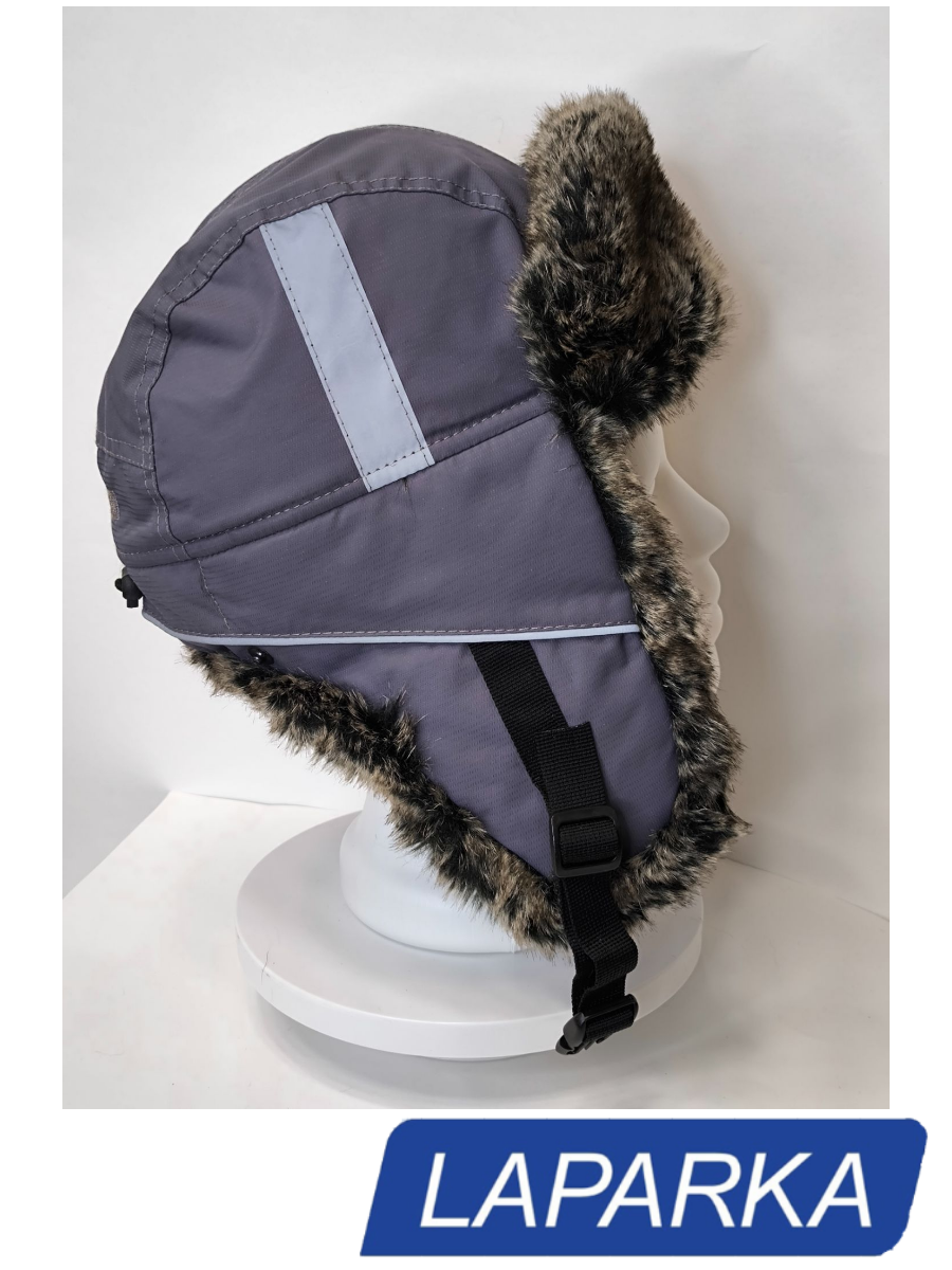 Шапка-ушанка Laparka для мужчин и женщин, размер L, 00254 светло-серый — фото 1