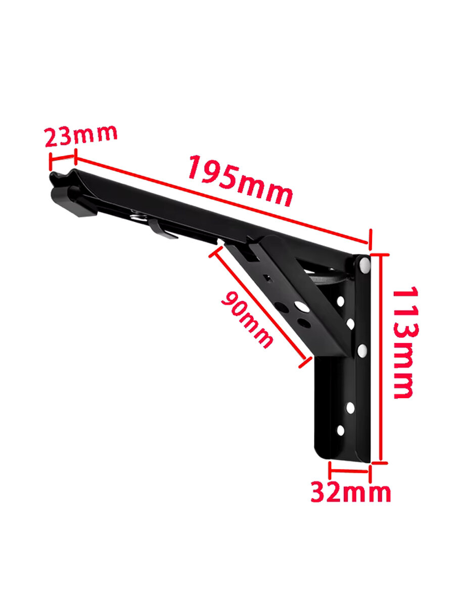 Кронштейн 2 шт полкодержатель мощный складной для стола черный — фото 1