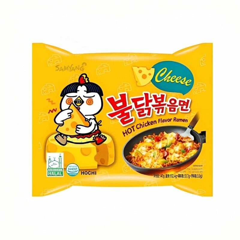 Лапша быстрого приготовления Samyang с курицей и сыром острая 140 г, Южная Корея