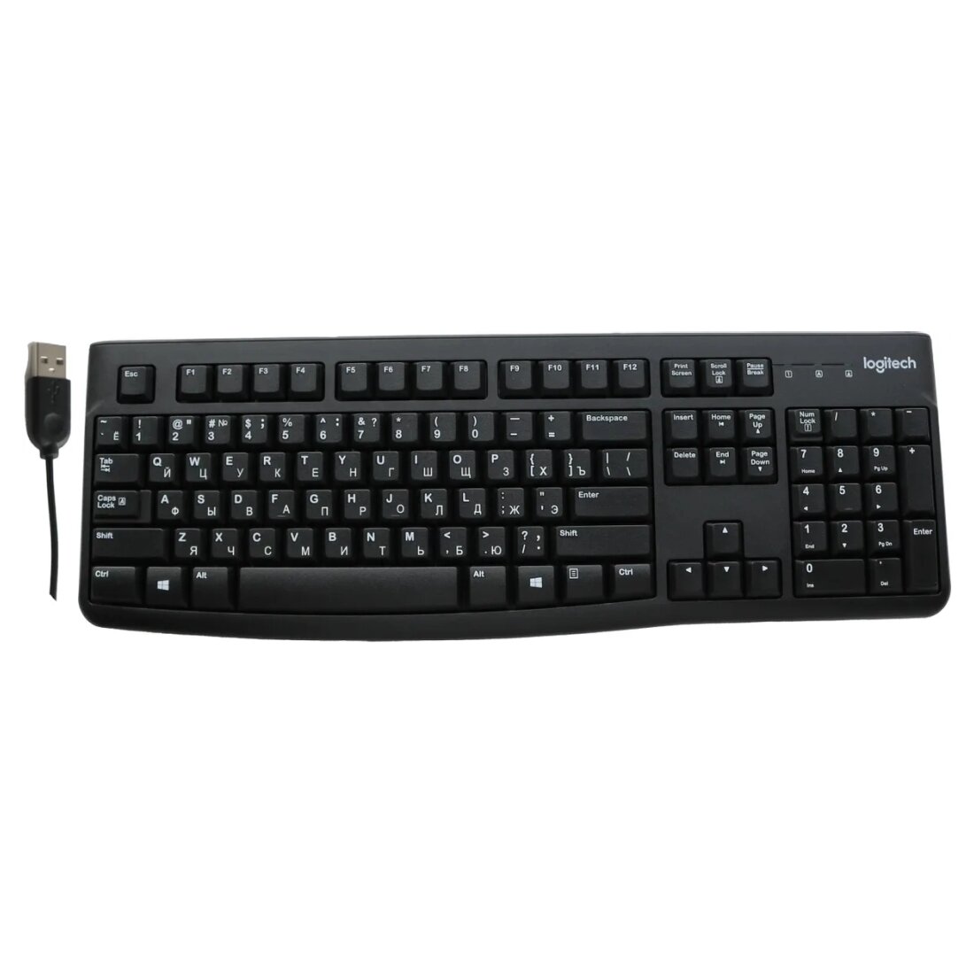 Клавиатура проводная Logitech K120 USB черный 920-002522 - фото №1