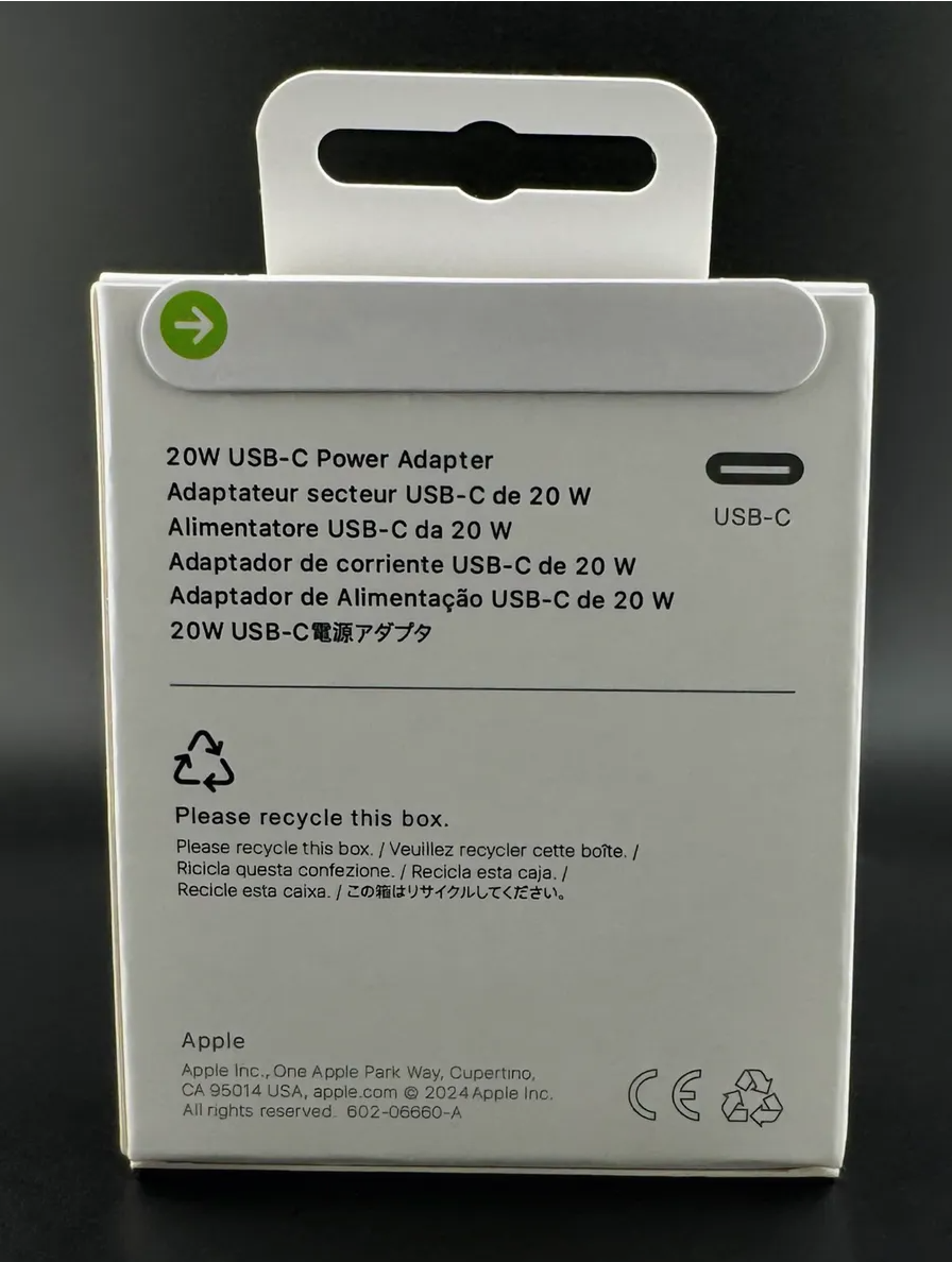 Сетевое зарядное устройство ОРИГИНАЛ 20W USB-C адаптер питания для Apple iPhone iPad — фото 1