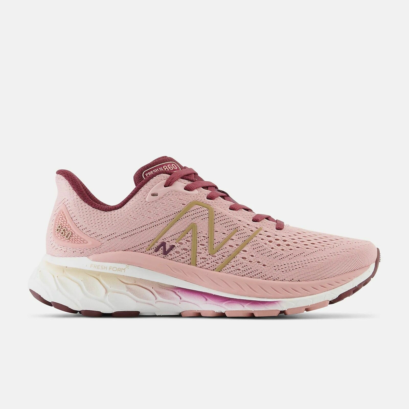 Кроссовки New Balance, размер 8 US, розовый, белый