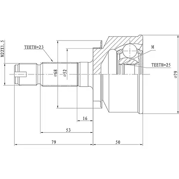 ZIKMAR Z87408R шрус наружный Honda (Хонда) jazz, fit (02--08)