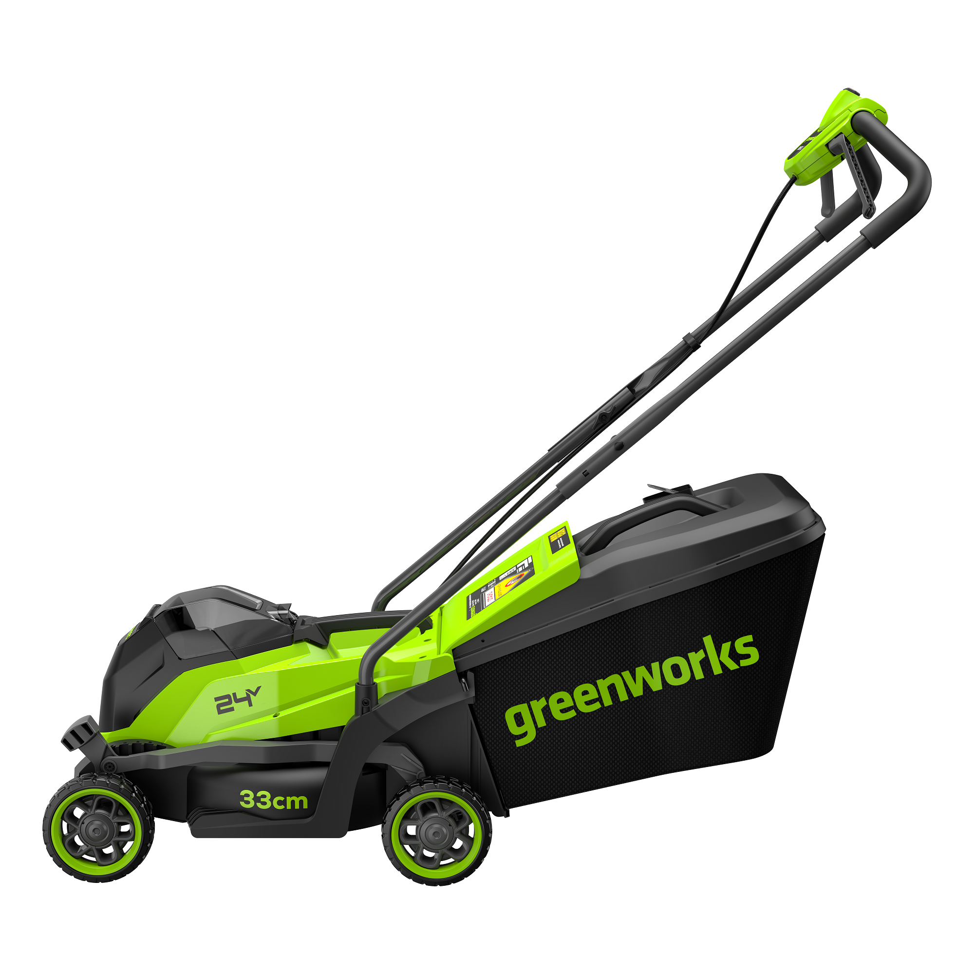 Изображение Газонокосилка аккумуляторная Greenworks GD24LM331,24V, 33 см, бесщеточная, c 1хАКБ 2Ач, 2520607UA