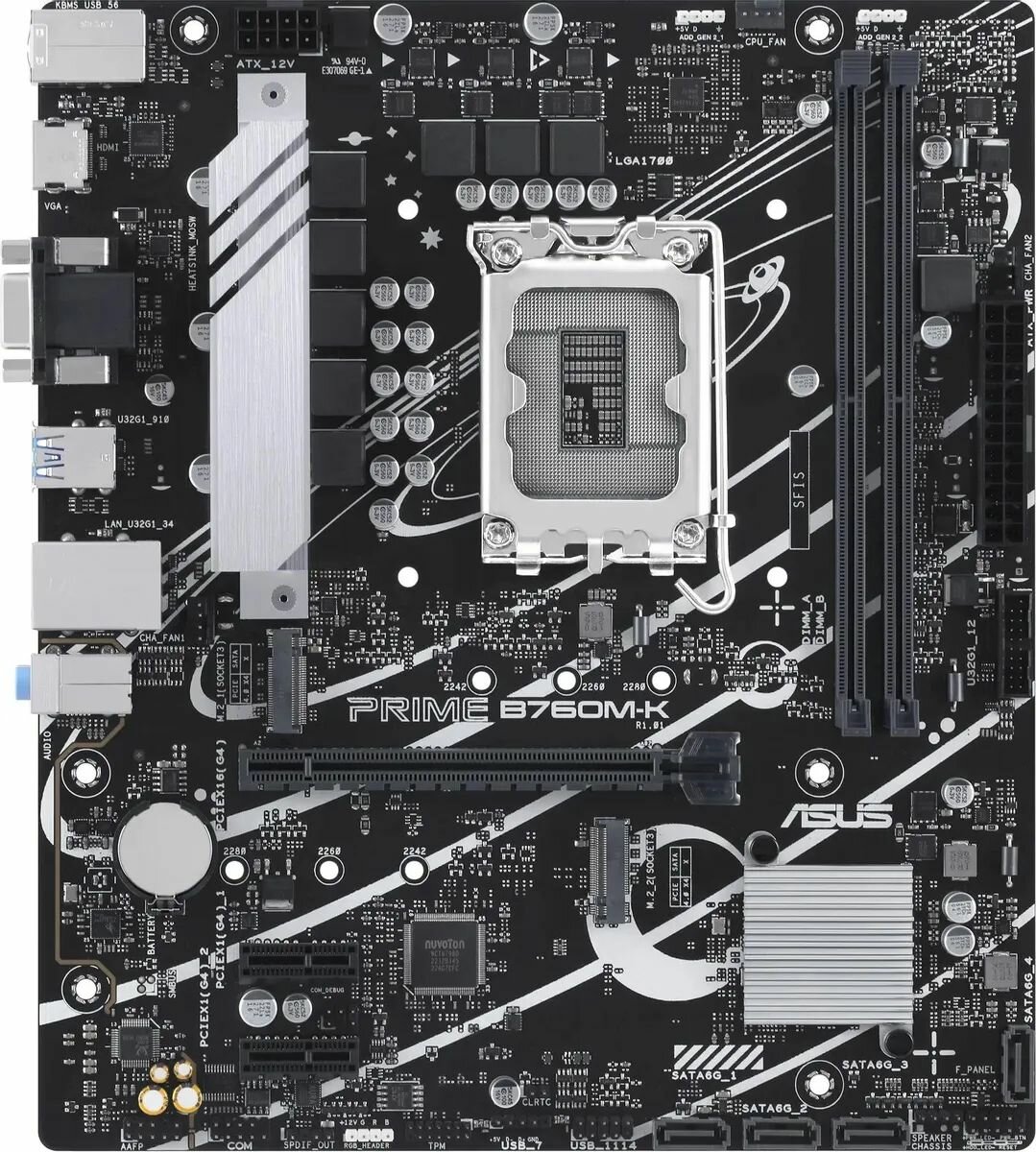 Материнская плата ASUS PRIME B760M-K mATX, Ret 90MB1FI0-M1EAY0