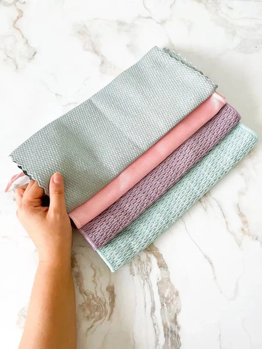 Тряпка для уборки пыли кухни, салфетка для стекол, набор — фото 1