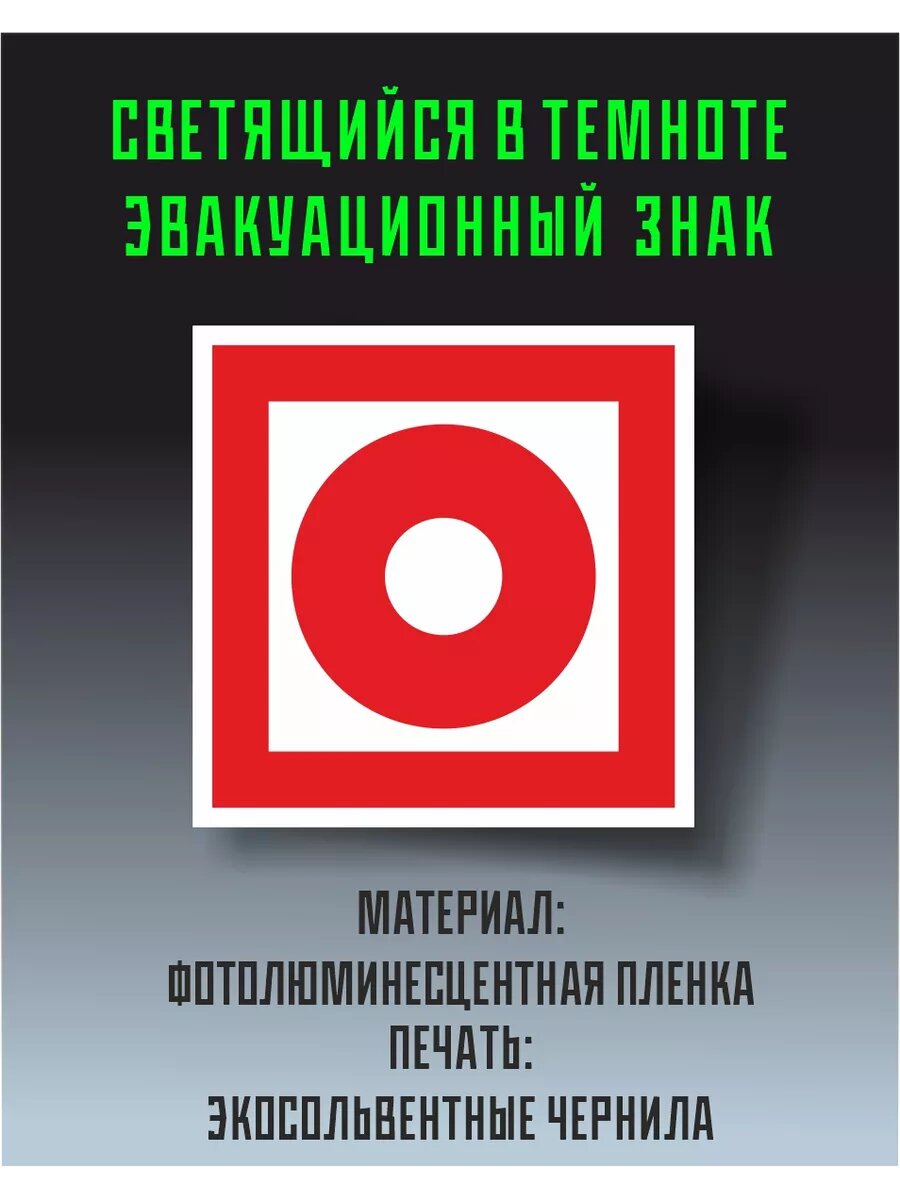 Знак пожарной безопасности фотолюминесцентный F10